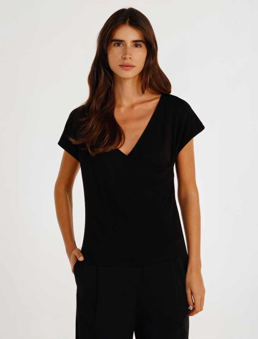 YARGICI Kruvaze Detaylı Kısa Kollu T-shirt