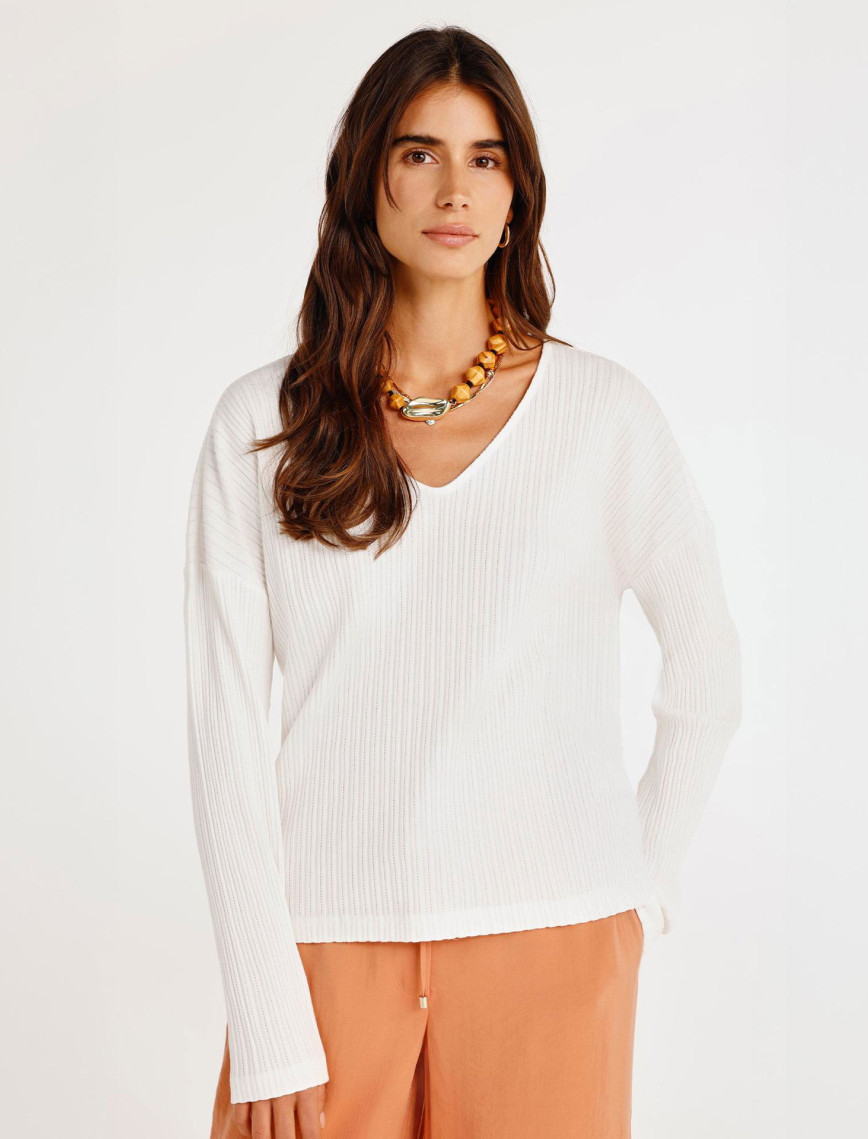 YARGICI V- Yakalı Uzun Kollu T-shirt