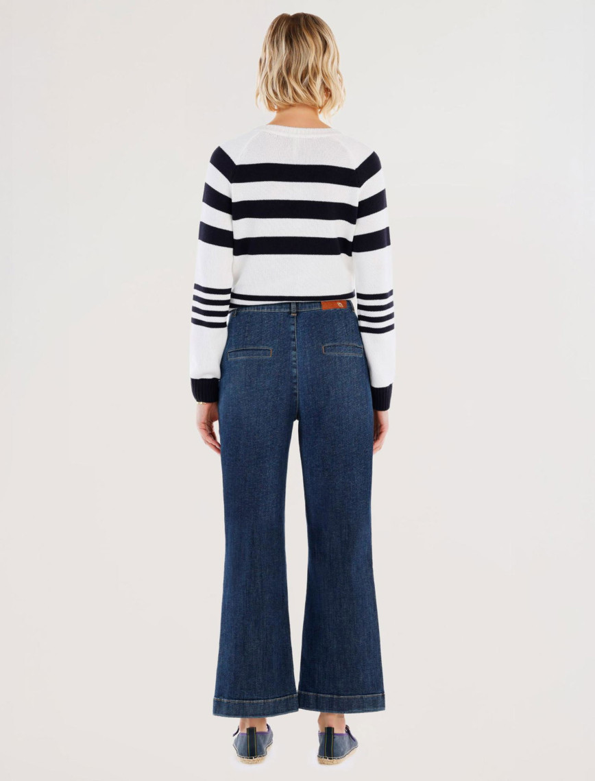 YARGICI Düğme Detaylı İspanyol Paça Normal Bel Denim Pantolon YARGICI Düğme Detaylı İspanyol Paça Normal Bel Denim Pantolon