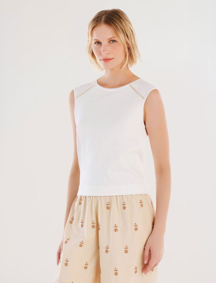 YARGICI Bisiklet Yakalı Kolsuz Triko