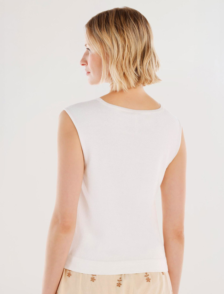 YARGICI Bisiklet Yakalı Kolsuz Triko