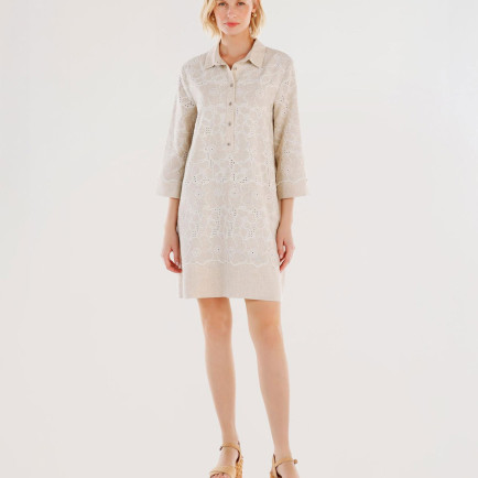 YARGICI Gömlek Yaka Uzun Kollu Kısa Elbise