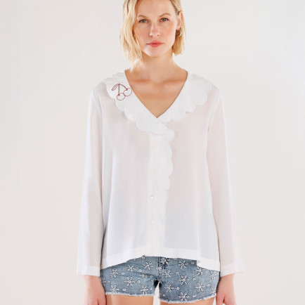 YARGICI Yakası Nakışlı Gömlek YARGICI Yakası Nakışlı Gömlek