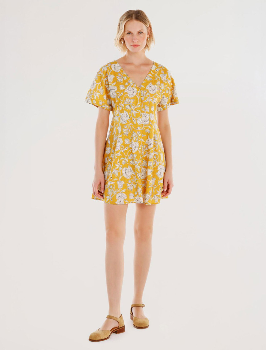 YARGICI Pensli Kısa Kollu Mini Elbise