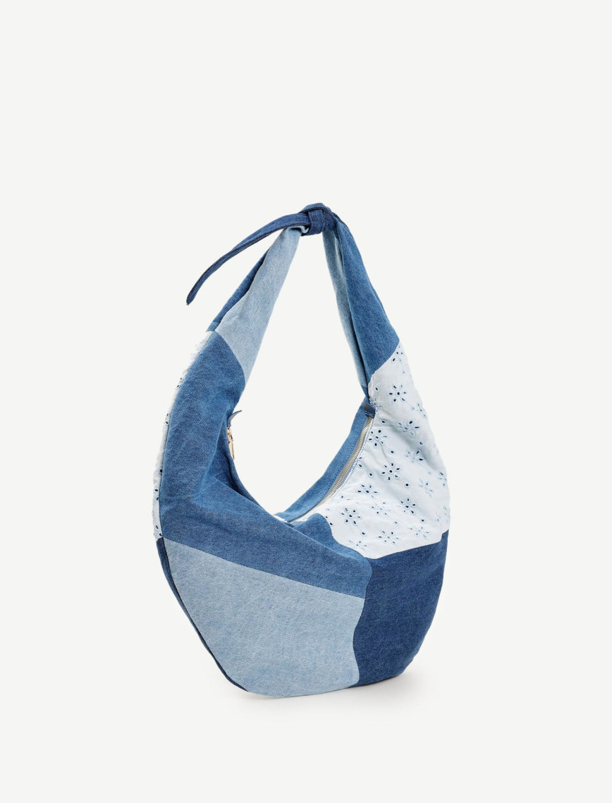 YARGICI Patch Denim Kumaş Omuz Çantası YARGICI Patch Denim Kumaş Omuz Çantası