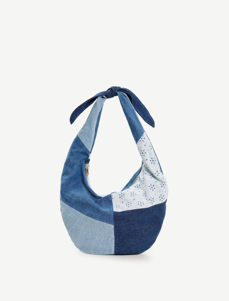 YARGICI Patch Denim Kumaş Omuz Çantası YARGICI Patch Denim Kumaş Omuz Çantası