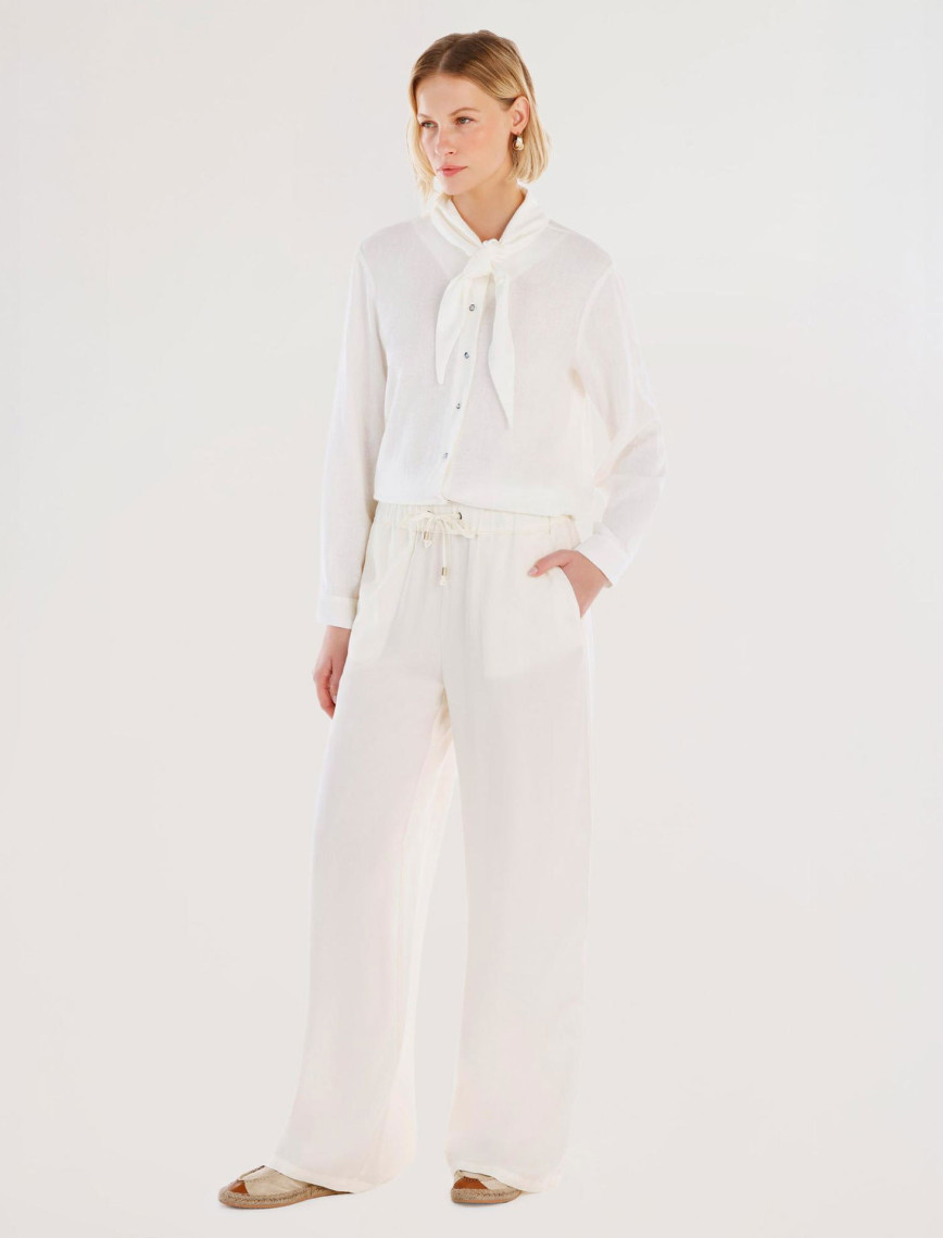 YARGICI Beli Lastikli Geniş Kesim Pantolon YARGICI Beli Lastikli Geniş Kesim Pantolon