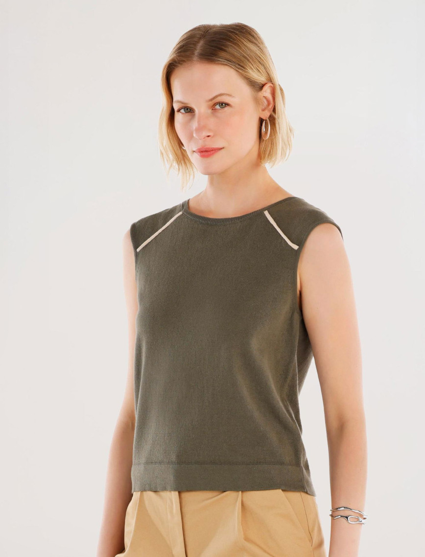 YARGICI Bisiklet Yakalı Kolsuz Triko YARGICI Bisiklet Yakalı Kolsuz Triko