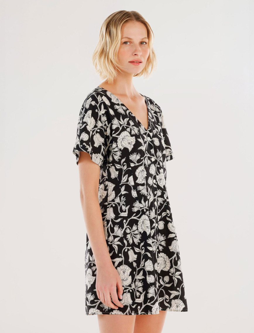 YARGICI Pensli Kısa Kollu Mini Elbise