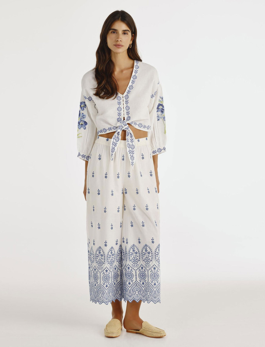 YARGICI Nakış Detaylı Pantolon YARGICI Nakış Detaylı Pantolon