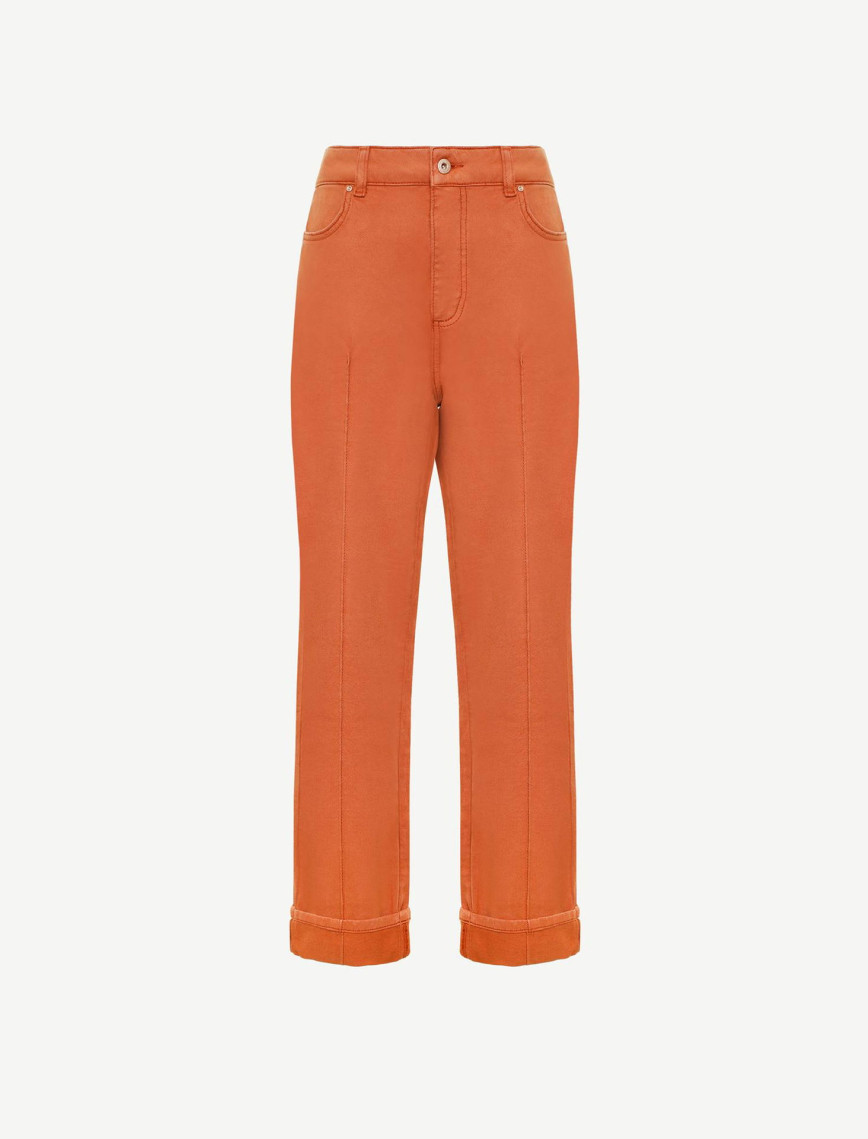 Paça Detaylı Normal Bel Boru Paça Pantolon Paça Detaylı Normal Bel Boru Paça Pantolon