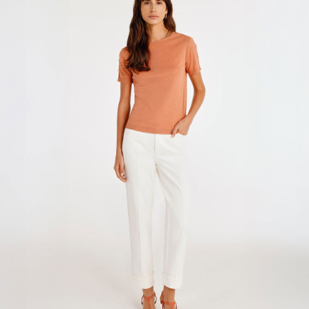 Paça Detaylı Normal Bel Boru Paça Pantolon Paça Detaylı Normal Bel Boru Paça Pantolon