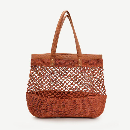 YARGICI Suni Deri Detaylı Örgülü Plaj Çantası YARGICI Suni Deri Detaylı Örgülü Plaj Çantası