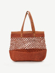 YARGICI Suni Deri Detaylı Örgülü Plaj Çantası YARGICI Suni Deri Detaylı Örgülü Plaj Çantası