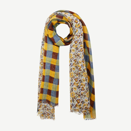 YARGICI Keten Karışımlı Kareli Şal YARGICI Keten Karışımlı Kareli Şal