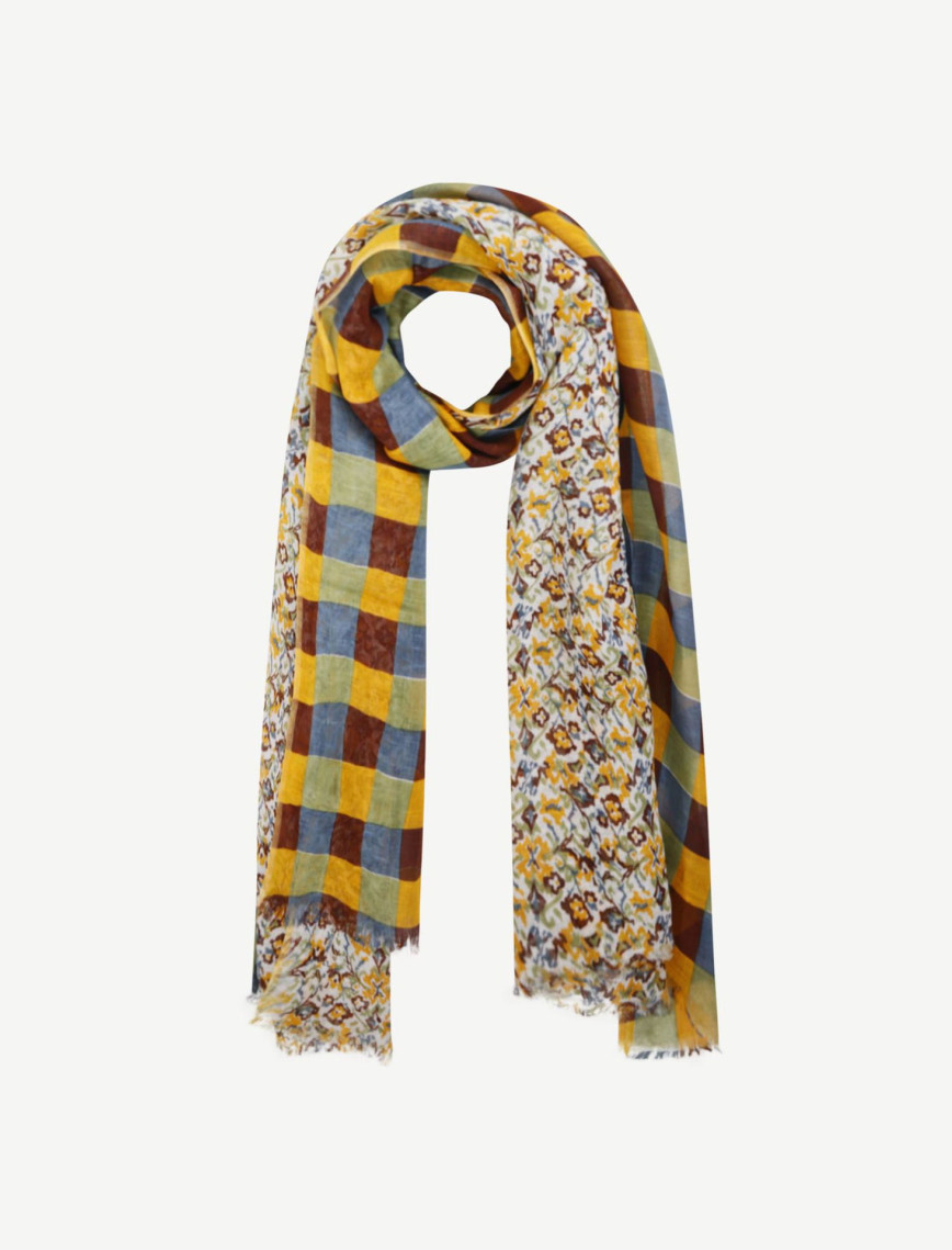 YARGICI Keten Karışımlı Kareli Şal YARGICI Keten Karışımlı Kareli Şal