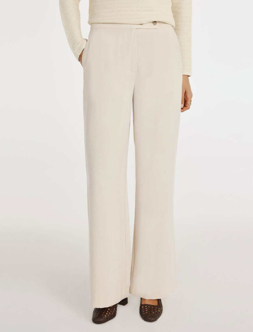 YARGICI Kruvaze Kapamalı Düz Kesim Pantolon YARGICI Kruvaze Kapamalı Düz Kesim Pantolon