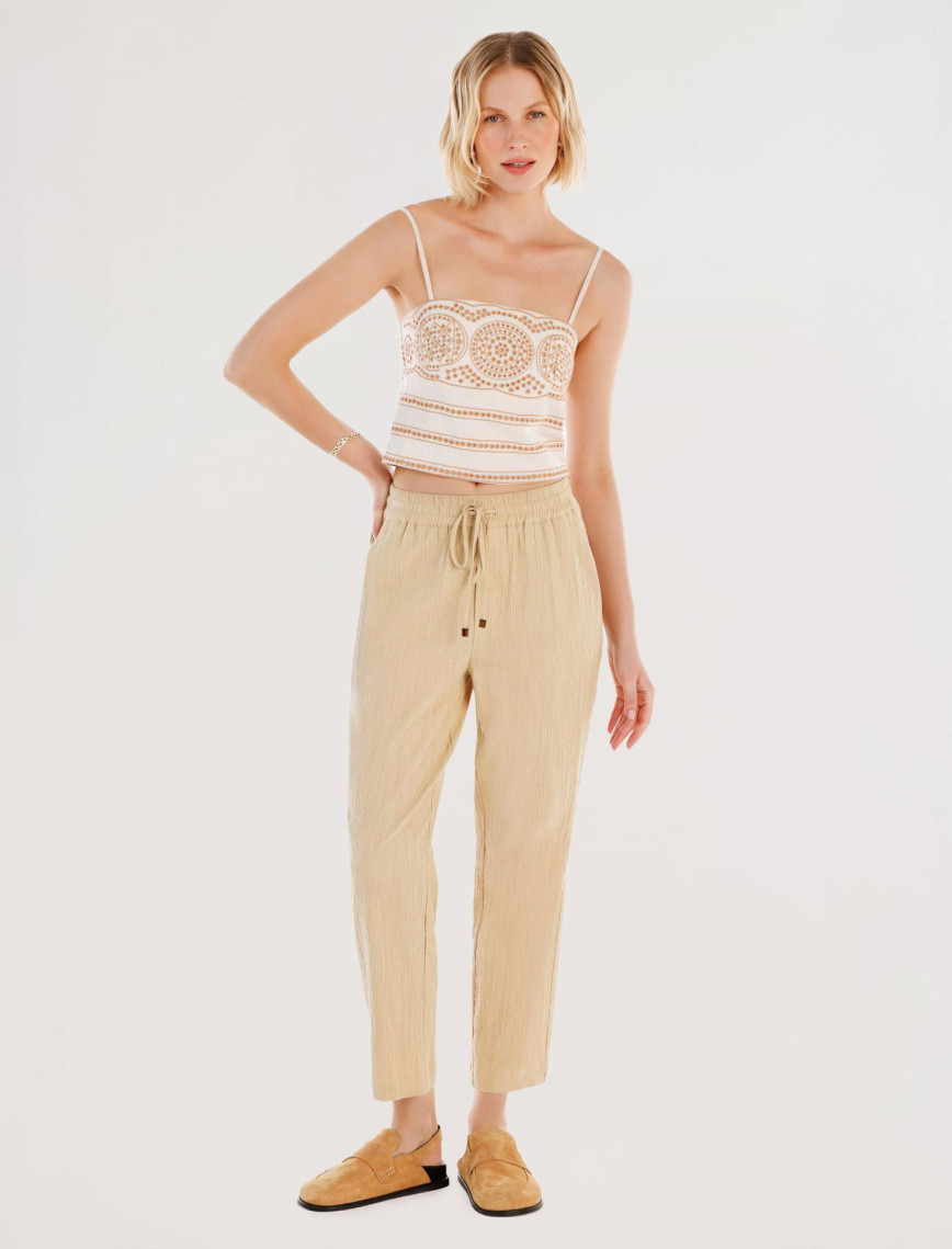 YARGICI Beli Bağlama Detaylı Pantolon YARGICI Beli Bağlama Detaylı Pantolon