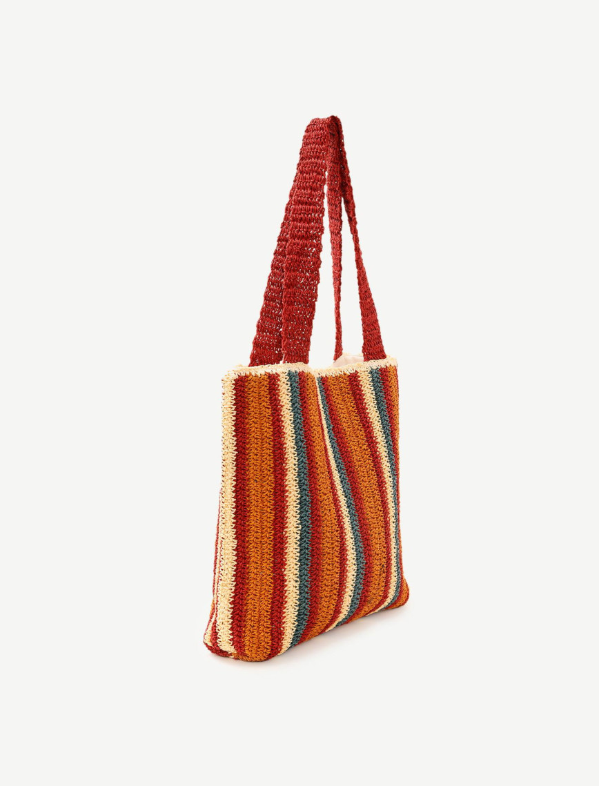 YARGICI Renkli Örgü Detaylı Omuz Çantası YARGICI Renkli Örgü Detaylı Omuz Çantası