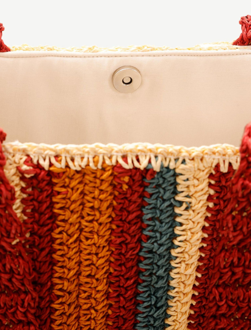 YARGICI Renkli Örgü Detaylı Omuz Çantası YARGICI Renkli Örgü Detaylı Omuz Çantası