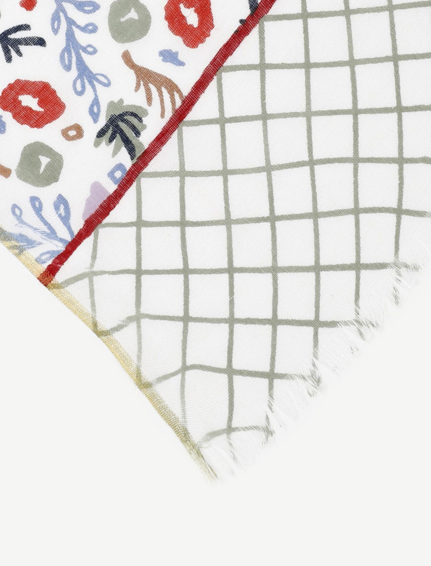 YARGICI Keten Karışımlı Çiçekli Şal YARGICI Keten Karışımlı Çiçekli Şal