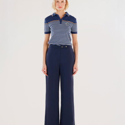 YARGICI Kruvaze Kapamalı Düz Kesim Pantolon YARGICI Kruvaze Kapamalı Düz Kesim Pantolon