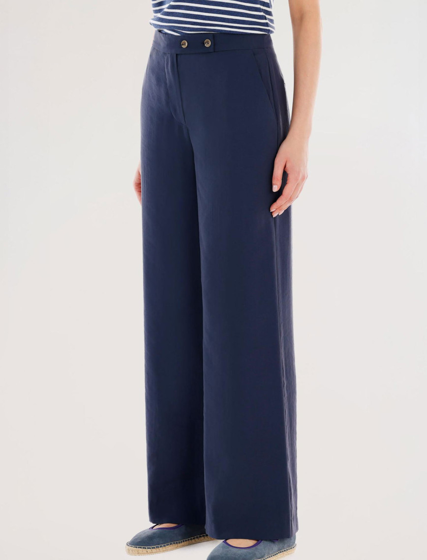 YARGICI Kruvaze Kapamalı Düz Kesim Pantolon YARGICI Kruvaze Kapamalı Düz Kesim Pantolon