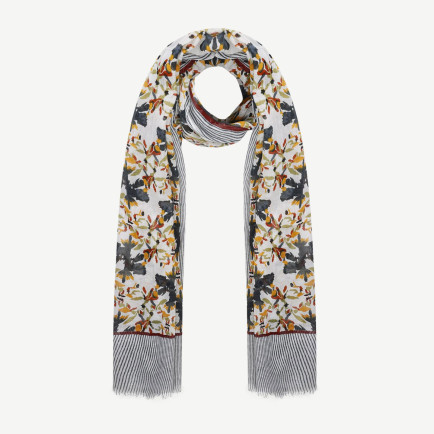 YARGICI Keten Karışımlı Çiçekli Şal YARGICI Keten Karışımlı Çiçekli Şal