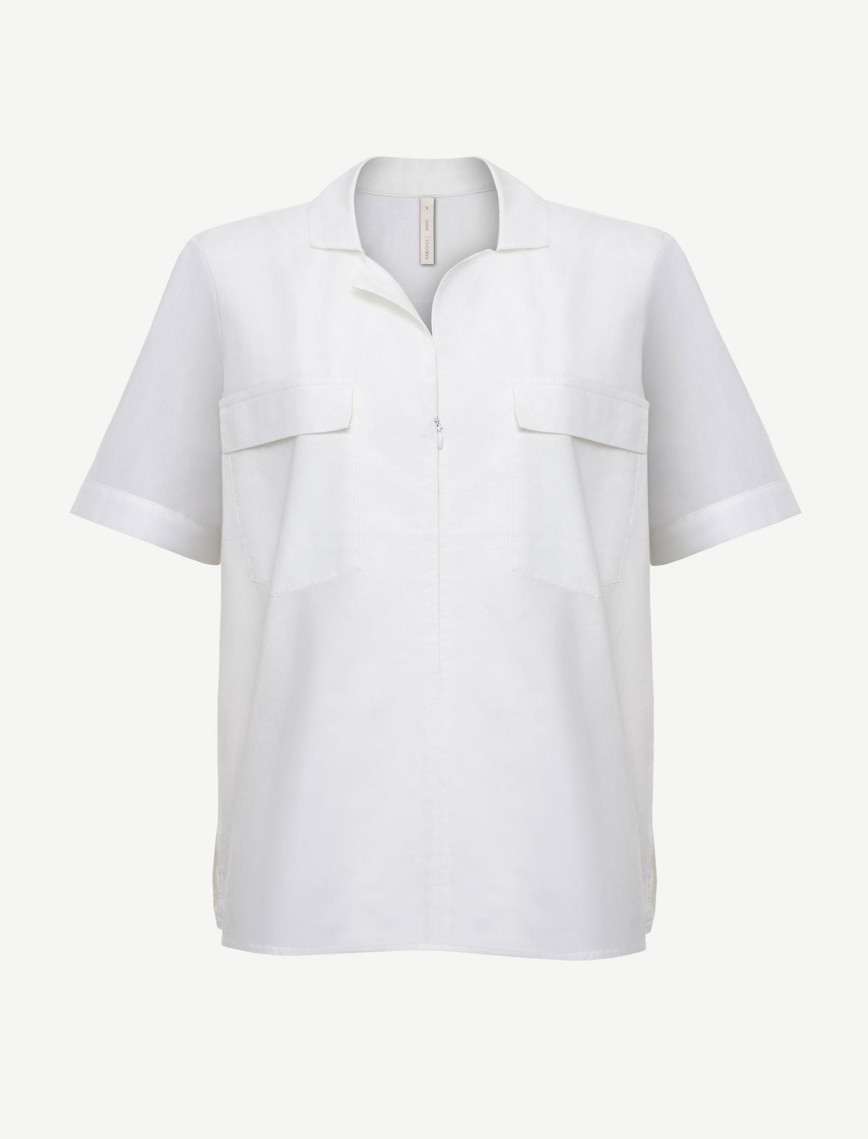 YARGICI Önü Fermuarlı Kısa Kollu Bluz YARGICI Önü Fermuarlı Kısa Kollu Bluz