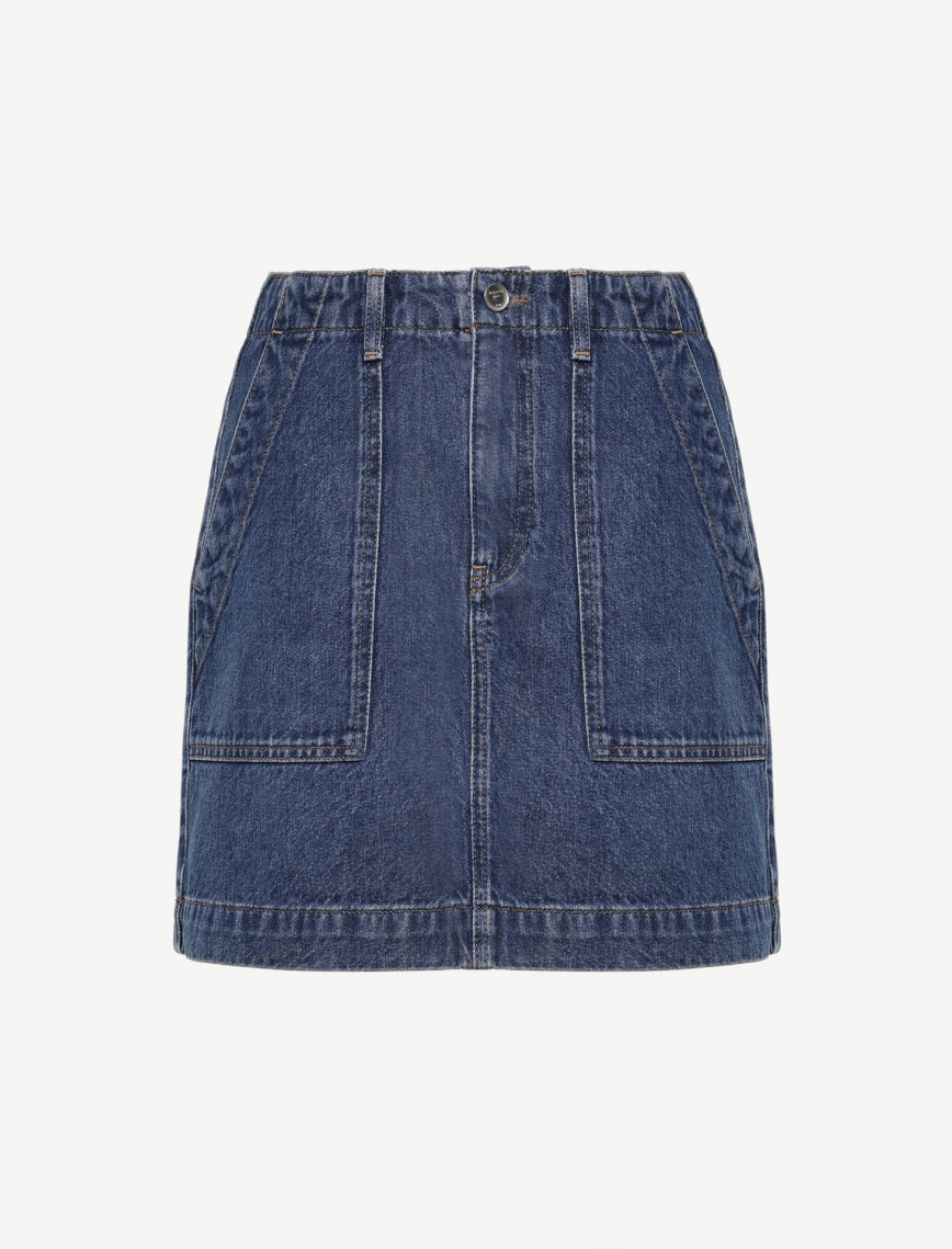 YARGICI Cepli Detaylı Kısa Denim Etek YARGICI Cepli Detaylı Kısa Denim Etek