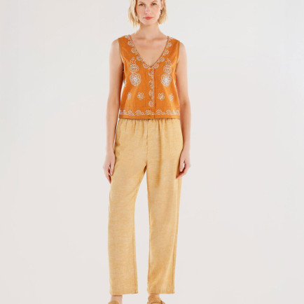 YARGICI Beli Lastikli Düz Kesim Pantolon YARGICI Beli Lastikli Düz Kesim Pantolon