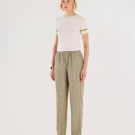 YARGICI Beli Lastikli Düz Kesim Pantolon YARGICI Beli Lastikli Düz Kesim Pantolon