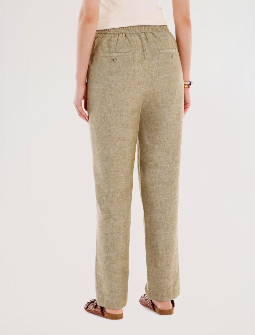 YARGICI Beli Lastikli Düz Kesim Pantolon YARGICI Beli Lastikli Düz Kesim Pantolon