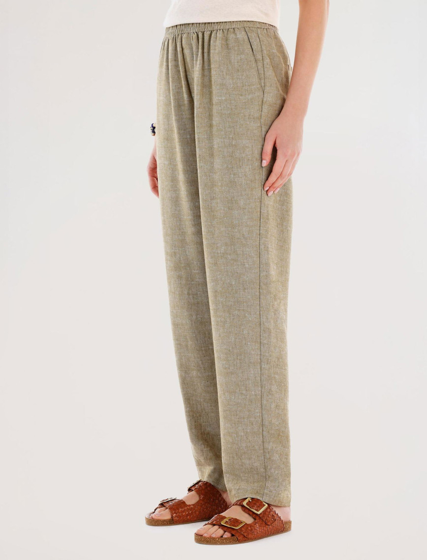 YARGICI Beli Lastikli Düz Kesim Pantolon YARGICI Beli Lastikli Düz Kesim Pantolon