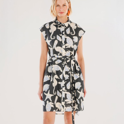 YARGICI Kemer Detaylı Kolsuz Elbise