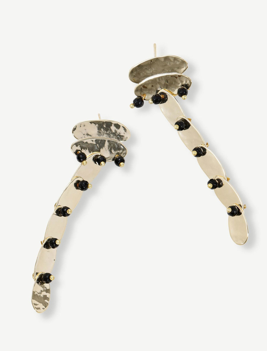 YARGICI Cam Taş Detaylı Sallantılı Küpe