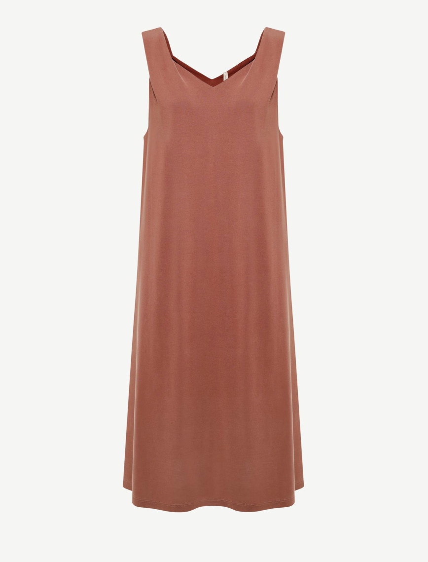 YARGICI V Yaka Kolsuz Midi Boy Elbise YARGICI V Yaka Kolsuz Midi Boy Elbise