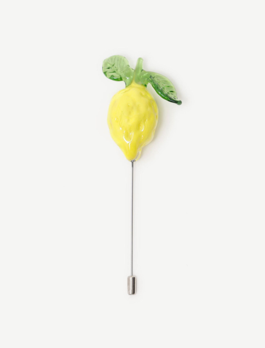 YARGICI El Yapımı Limon Figürlü Cam Broş YARGICI El Yapımı Limon Figürlü Cam Broş