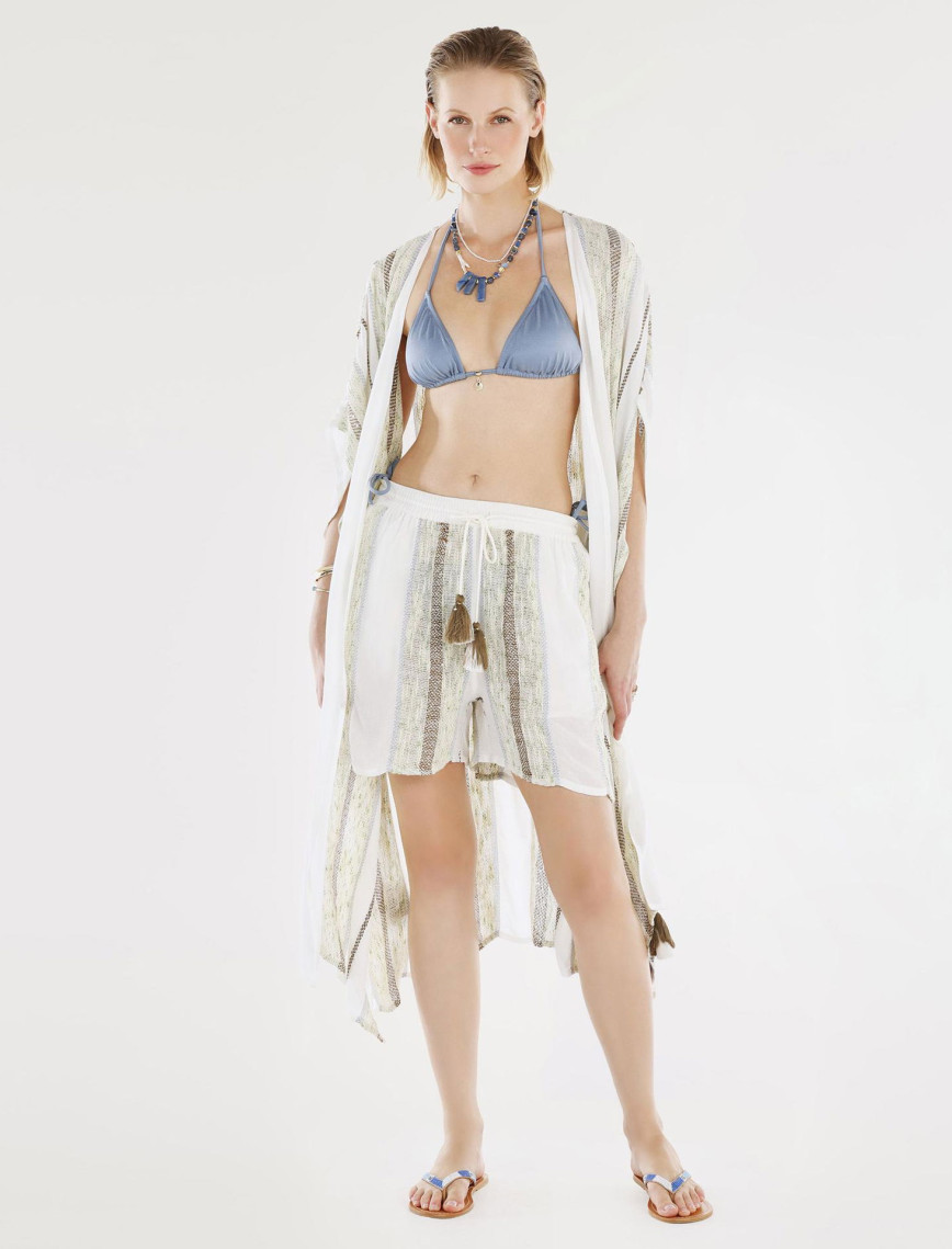 YARGICI Bağlama Detaylı Rahat Kalıp Bermuda