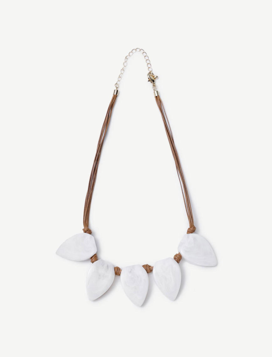 YARGICI Akrilik Taş Detaylı İp Kolye YARGICI Akrilik Taş Detaylı İp Kolye