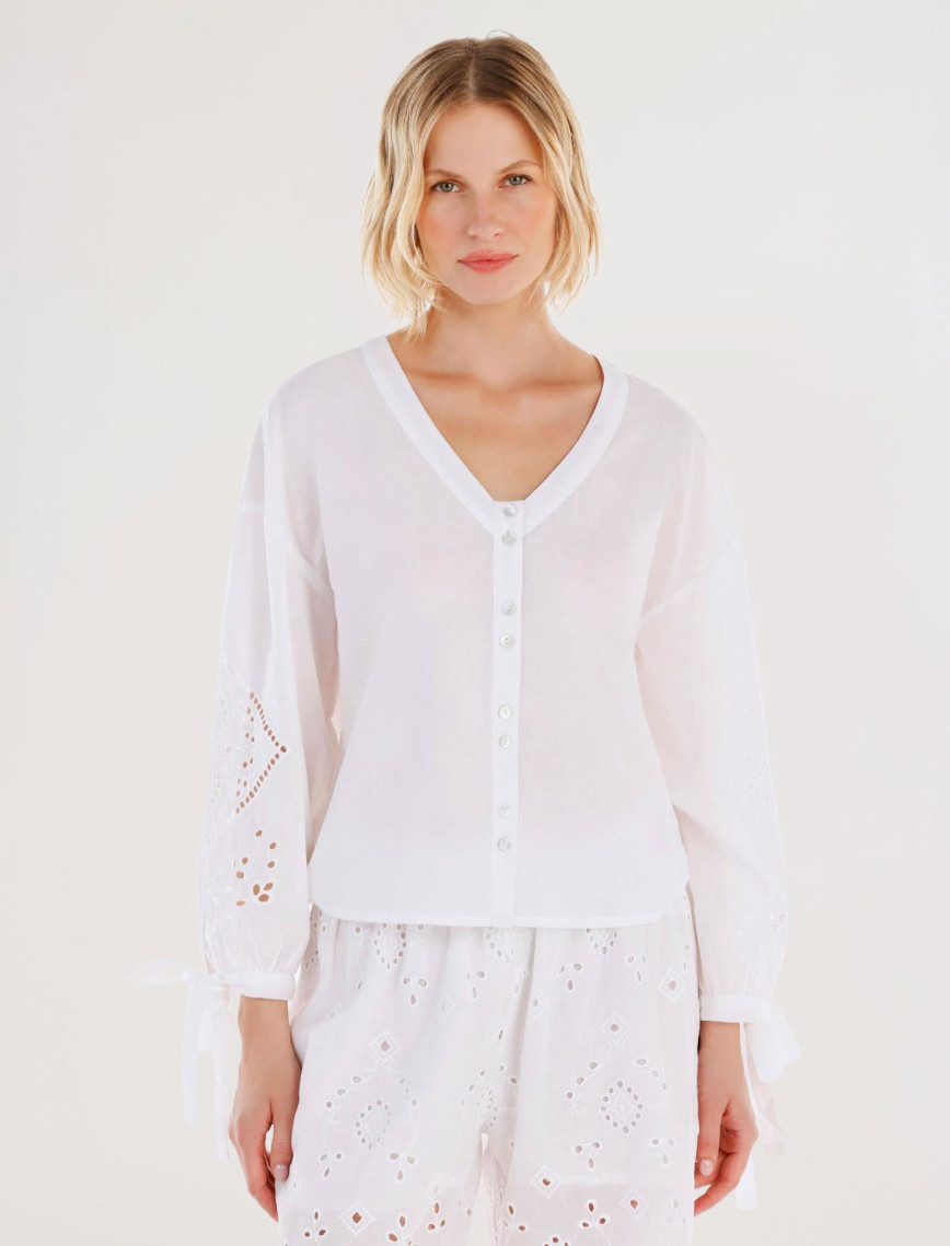 YARGICI V Yaka Balon Kol Bluz YARGICI V Yaka Balon Kol Bluz