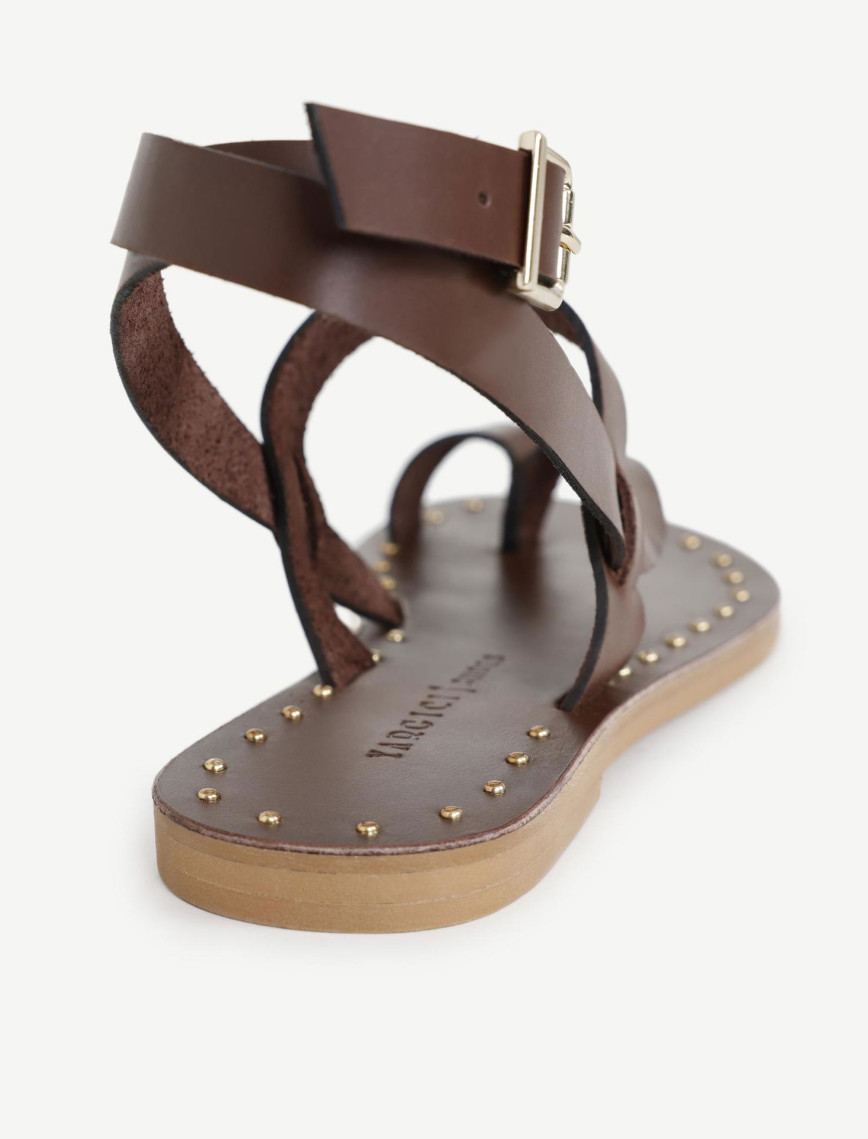 YARGICI Tabanı Pimli Deri Sandalet YARGICI Tabanı Pimli Deri Sandalet