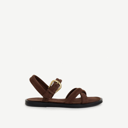 YARGICI Pedli Çapraz Deri Düz Sandalet YARGICI Pedli Çapraz Deri Düz Sandalet