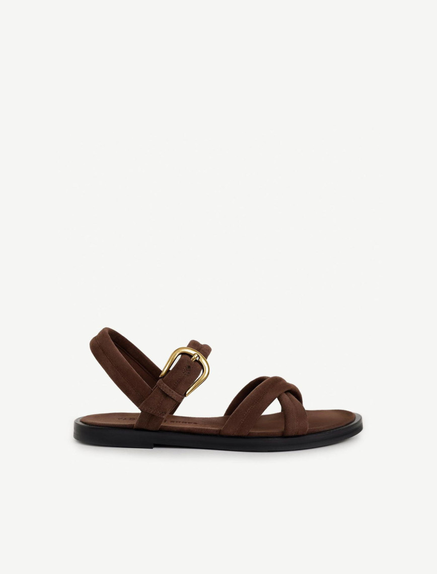 YARGICI Pedli Çapraz Deri Düz Sandalet YARGICI Pedli Çapraz Deri Düz Sandalet