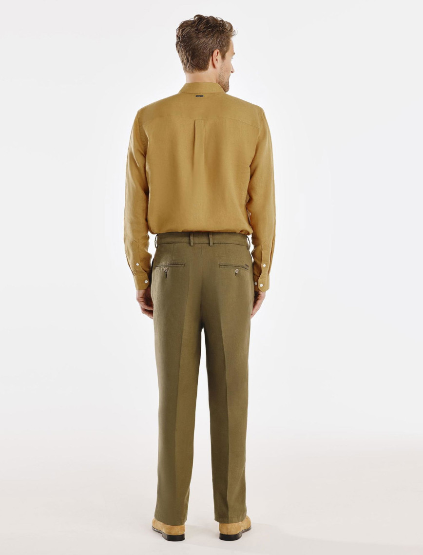 YARGICI Pilili Keten Pantolon YARGICI Pilili Keten Pantolon