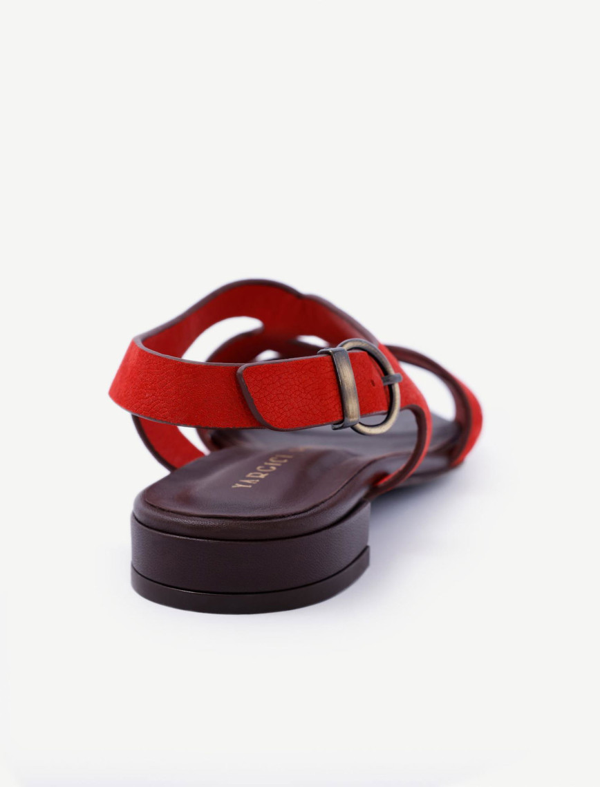 YARGICI Çapraz Bant Detaylı Deri Sandalet YARGICI Çapraz Bant Detaylı Deri Sandalet