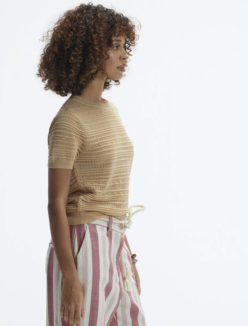 Bisiklet Yaka Kısa Kol Triko Bisiklet Yaka Kısa Kol Triko