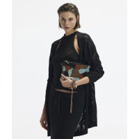 Uzun Örgü Detaylı Hırka Uzun Örgü Detaylı Hırka