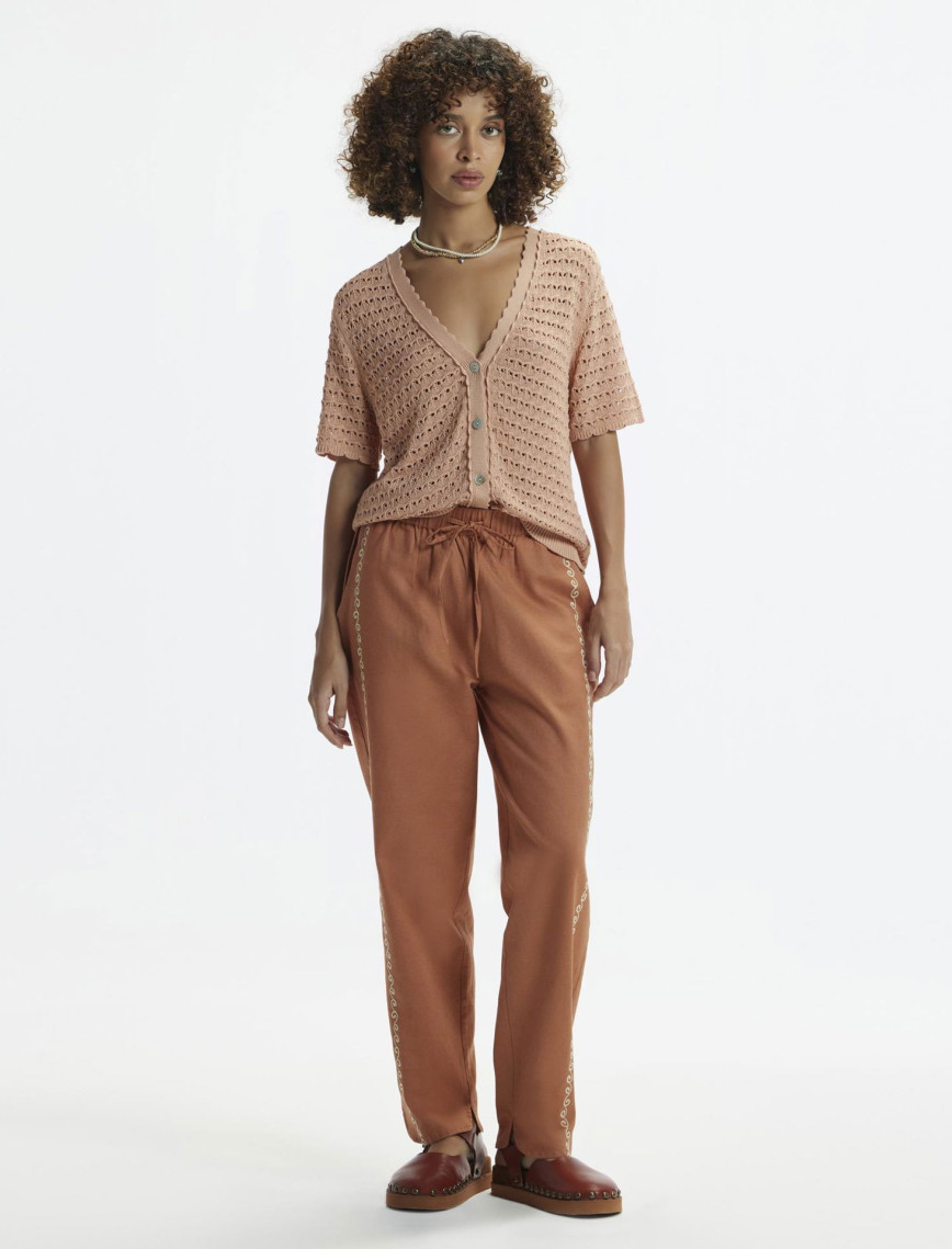 V Yaka Jakar Örgülü Kısa Kollu Hırka V Yaka Jakar Örgülü Kısa Kollu Hırka