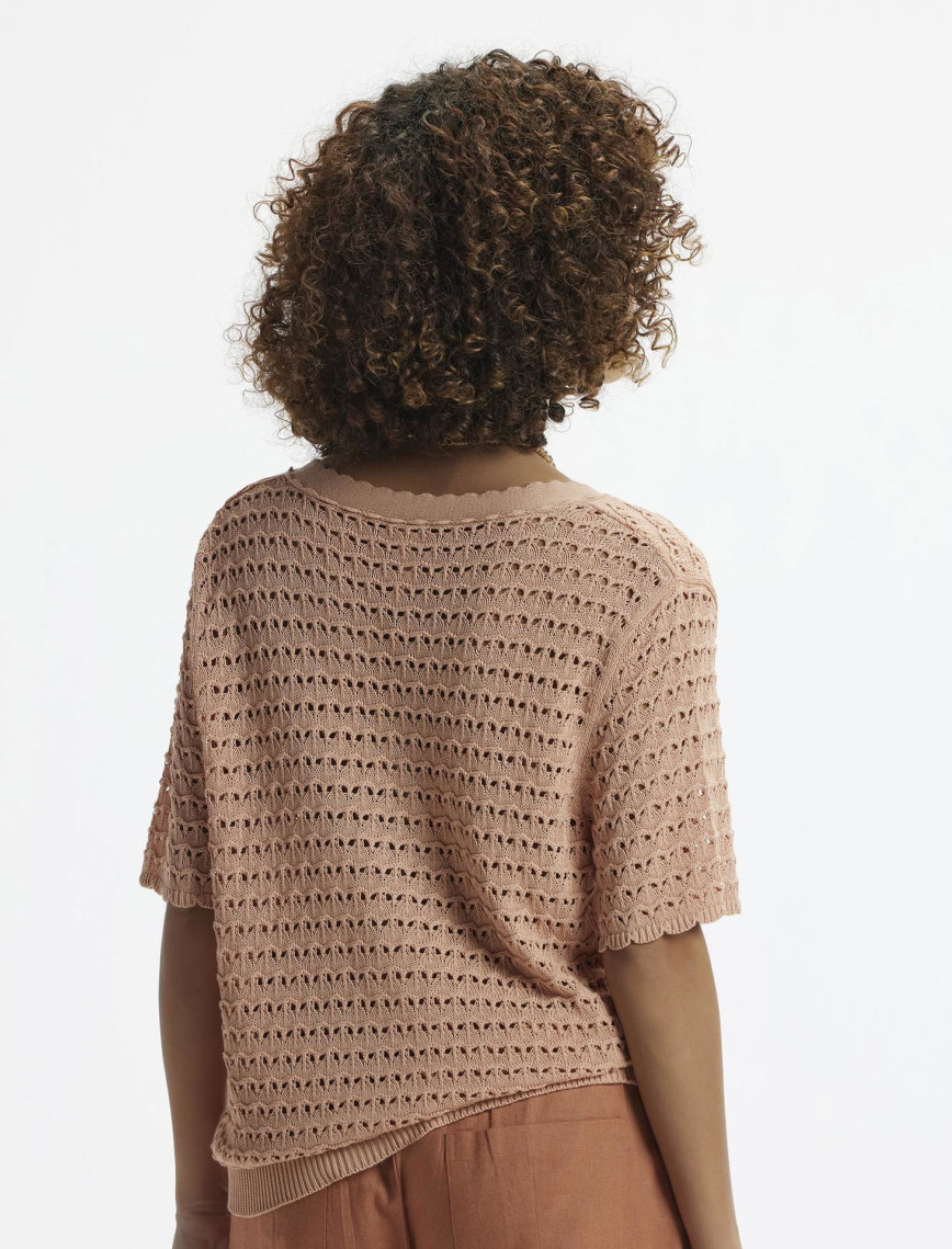 V Yaka Jakar Örgülü Kısa Kollu Hırka V Yaka Jakar Örgülü Kısa Kollu Hırka